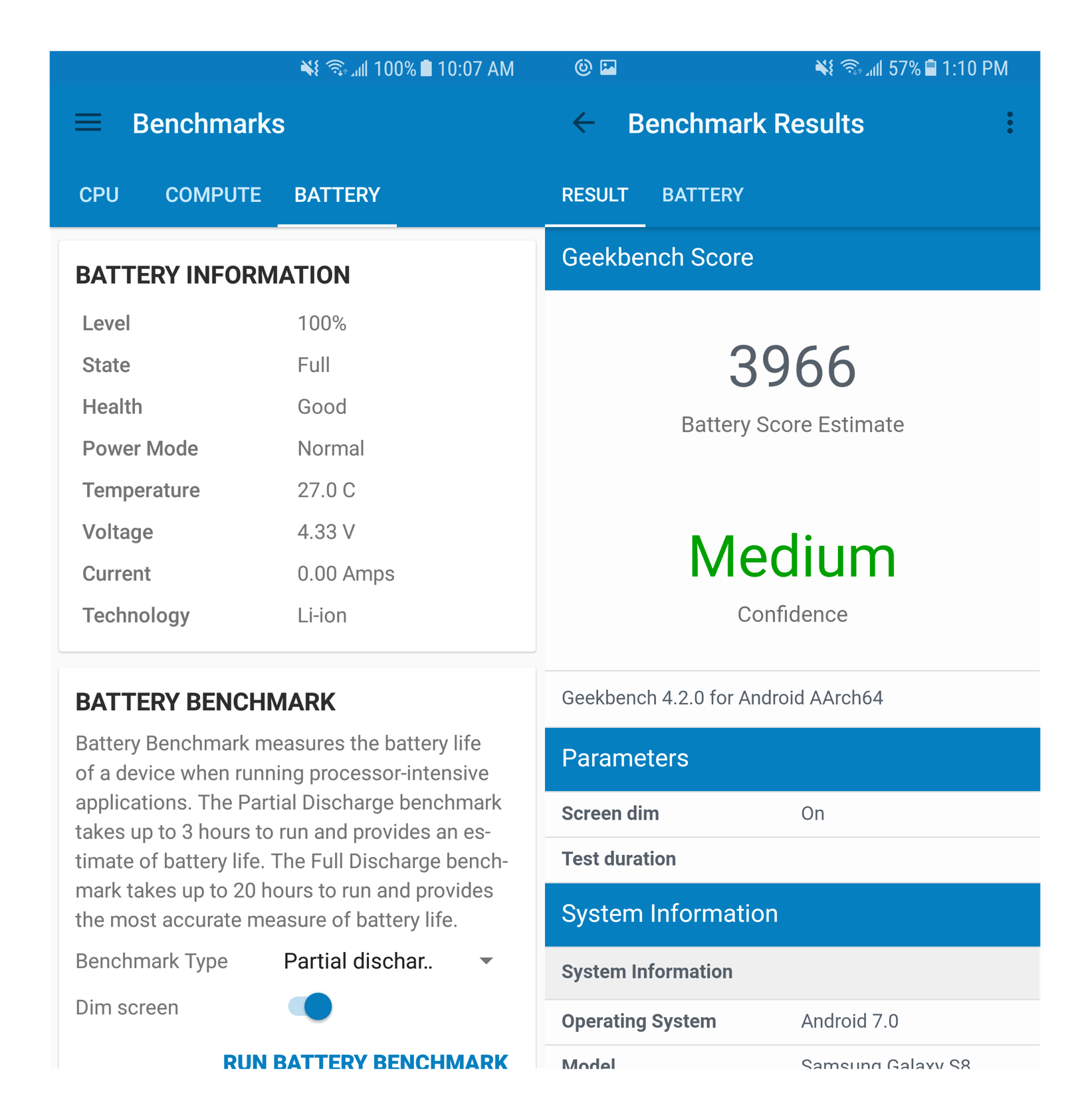 Battery Benchmark Screenshot
